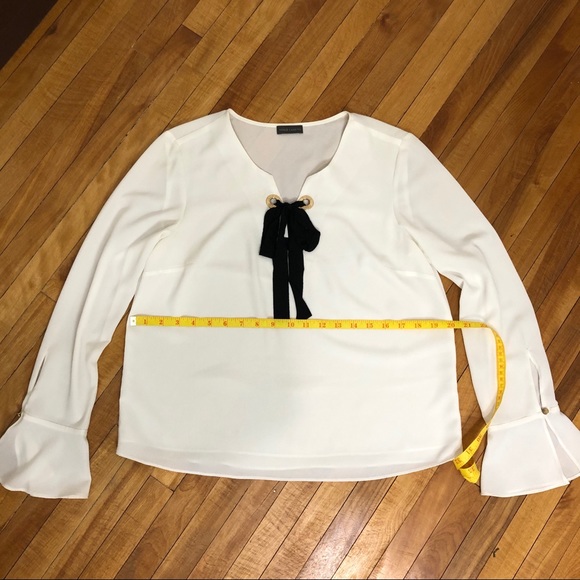 Vince Camuto Lace Up Blouse with Flutter Sleeve - Picture 8 of 12